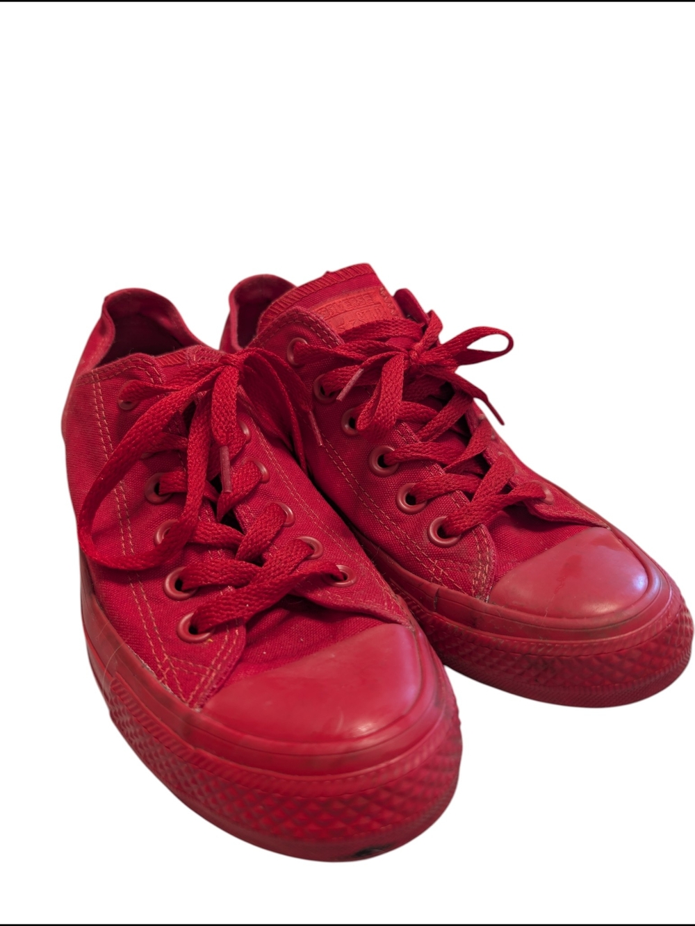 Converse Monochromatic Classic Red Low-Top Canvas Sneakers